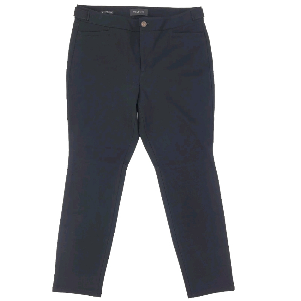 Talbots Pants Lexington Stretch Skinny Black Classic Equestrian Preppy Size 8p